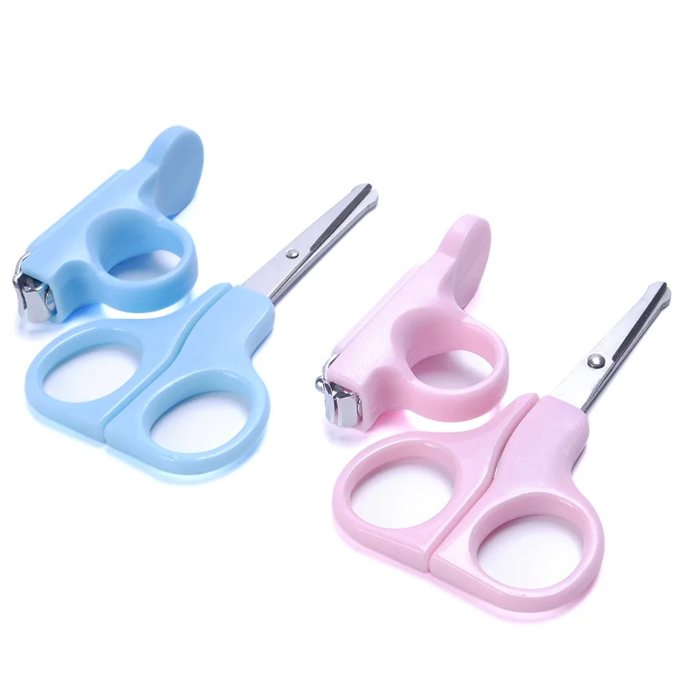 

2pcs/set Baby Nail Scissors Care Clipper Trimmer Daily Kids Nail Shell Shear Manicure New PP+Stainless steel Baby Nail Clipper