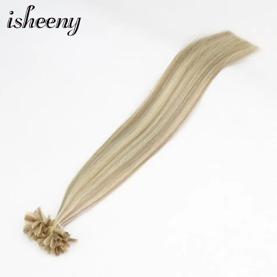 

Isheeny Fusion Hair Extensions 20" 24" Remy Nail U Tip Human Hair Straight 1g/s Clearance