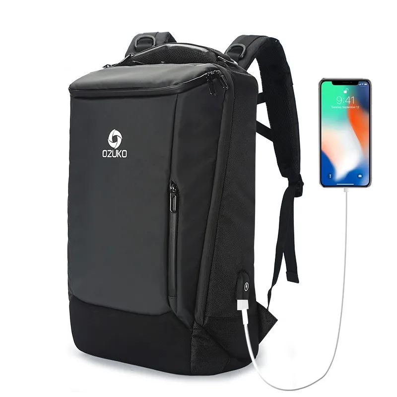 

OZUKO 17 Inch Laptop Men Backpack Large Capacity Waterproof Backpacks for Men Male USB Business Back Pack Travel Bag Mochila