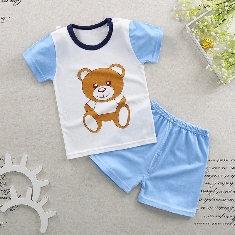 Bebé Niñas Boy ropa set 2018 bebé Sets ropa infantil Trajes algodón de manga corta bebé niños Niños traje|set de ropa| - AliExpress