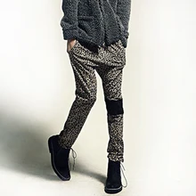 Новинка г. мужская одежда мода стилист моды леопардовая расцветка штаны-шаровары брюки певица костюмы