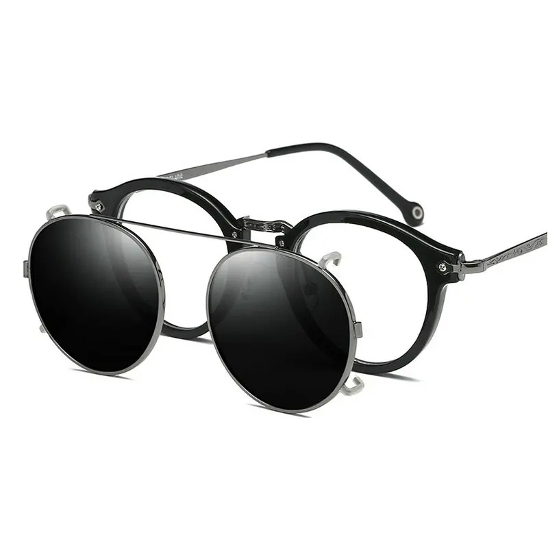 MINCL/ Clip On Sunglasses Men Women metal Polarized Myopia