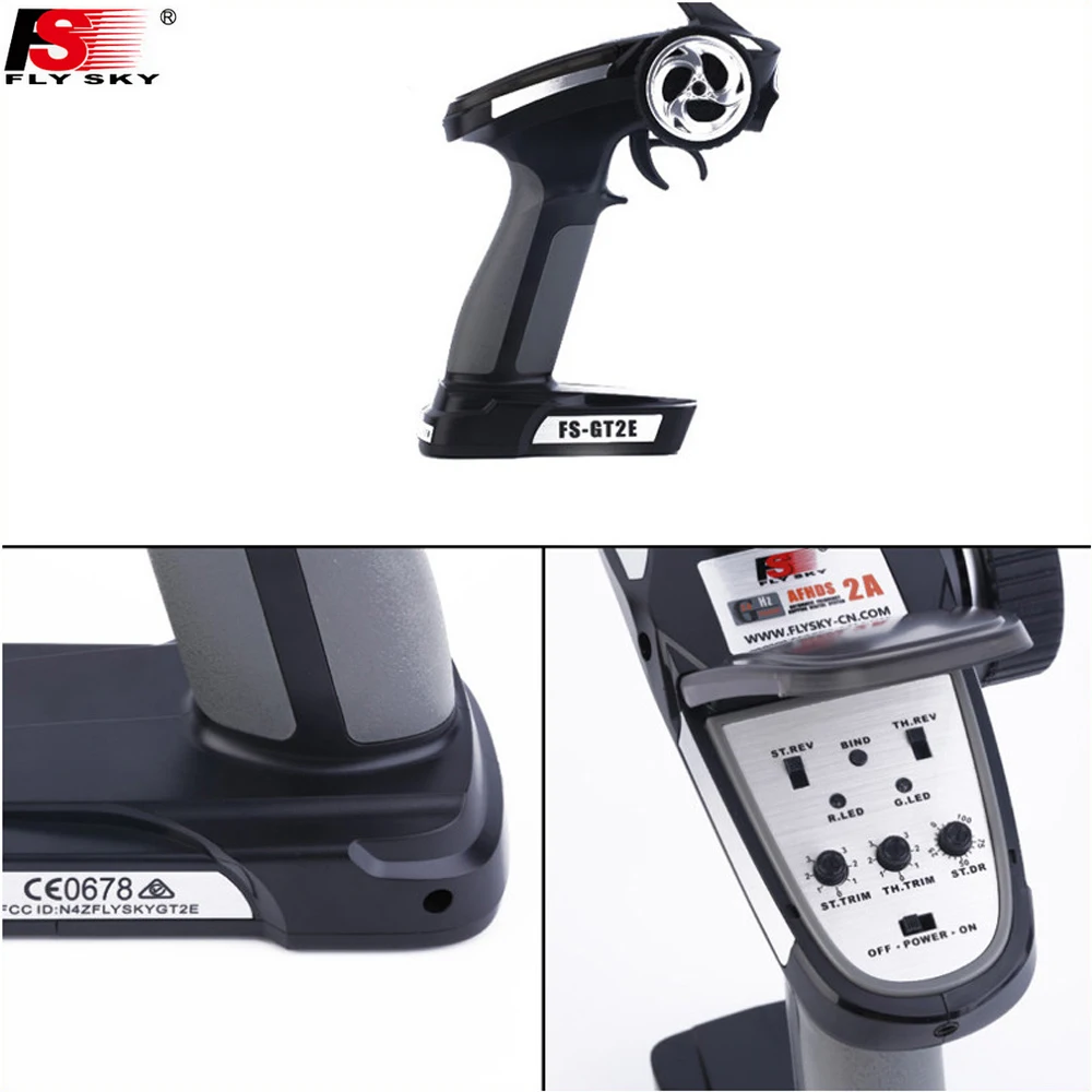 Baratos 1 Uds. Transmisor Flysky Original FS GT2E sistema de Radio AFHDS 2A 2,4g 2CH para barco RC con receptor de FS A3 (sin caja)