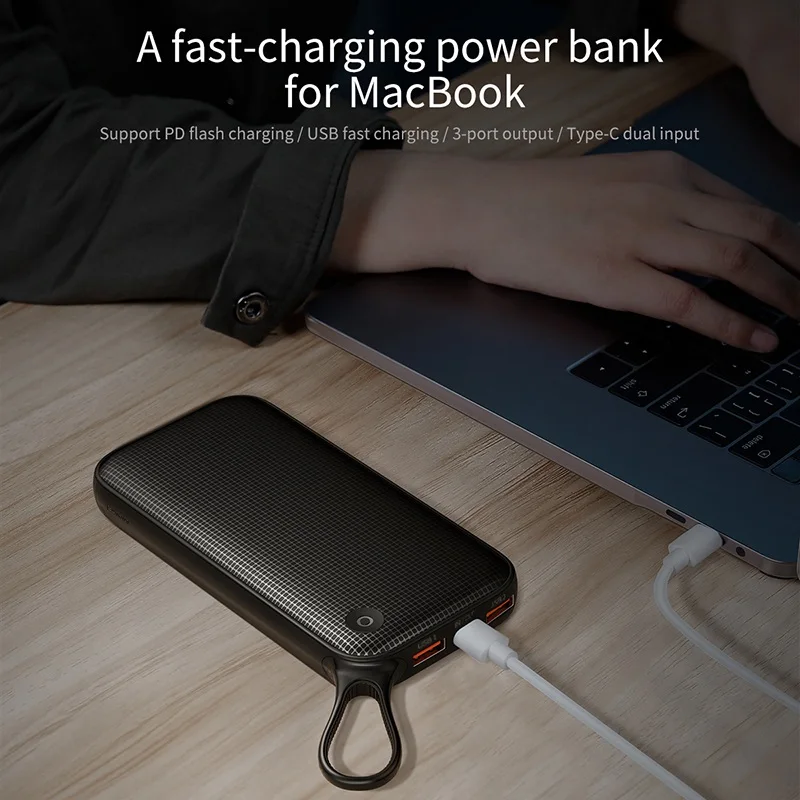 Baseus 20000mAh Power Bank For iPhone Xs Max XR 8 7 Samsung S9 USB PD Fast Charging + Dual QC3.0 Quick Charger Powerbank MacBook