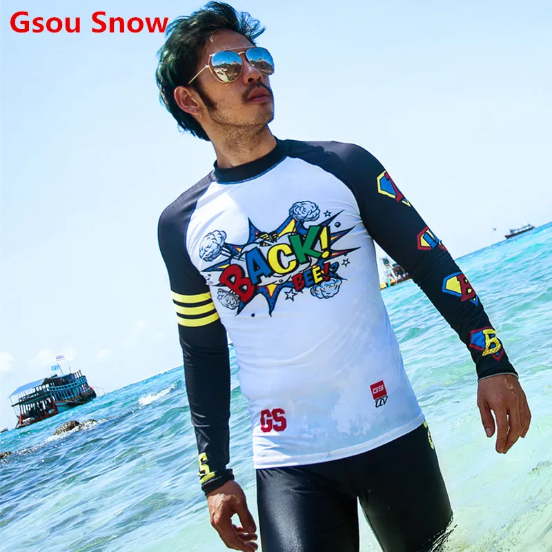 GS bañador Ropa de baño para hombre Trajes y neoprenos de surf swimwear  baÑo surf hombre swimming long sleeve rash guard rashguard Traje de buceo  para hombre|guard shirt|rash guard shirtsrash guard shirts