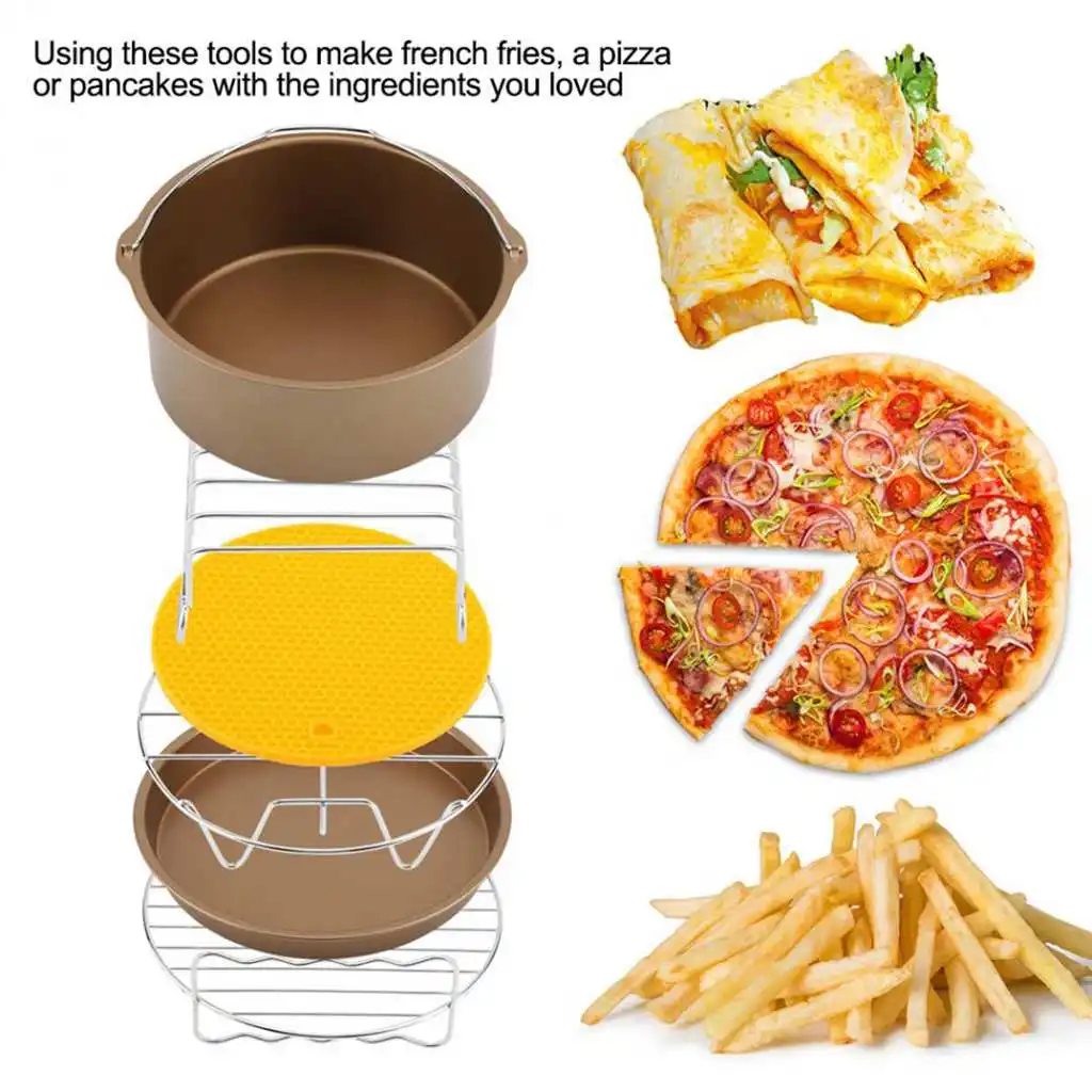 6 шт. прочная корзина для выпечки тарелка для пиццы воздушная фритюрница аксессуары для приготовления пищи кухня