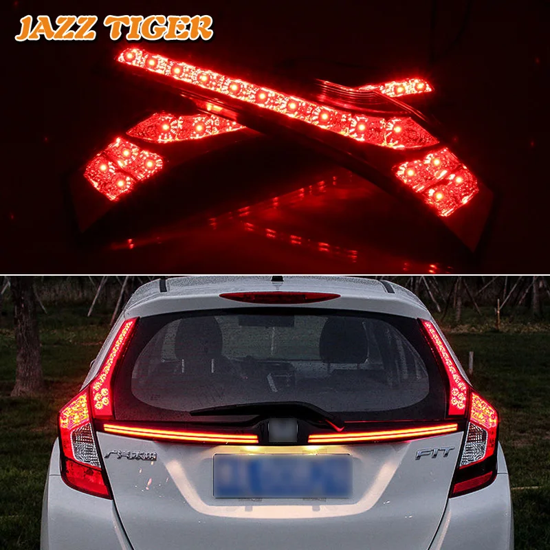 

JAZZ TIGER Multi-functions Car LED Rear Fog Lamp Brake Light Pillar Light Auto Decoration Lamp For Honda Jazz Fit 2015 2016 2017