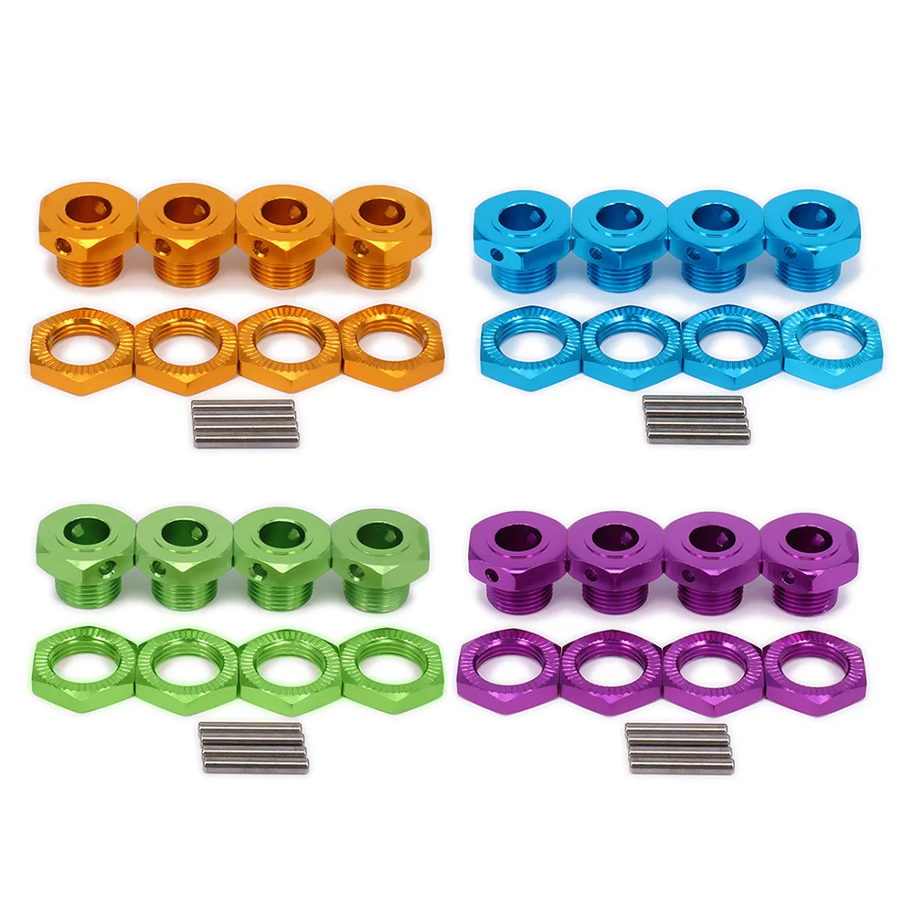 

M17 Wheel Hex Hubs Adapter Nut Fine w/Pin 17mm for 1/8 RCModel Car Aluminum HPIHSPTraxxas Losi Axial Kyosho Tamiya Redcat Himoto