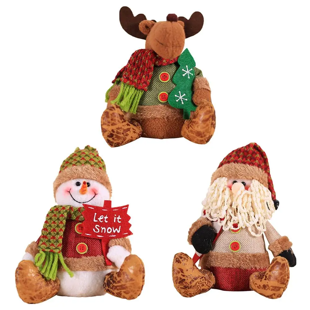 

Christmas Plush Doll Decorations Shopping Mall Window Desktop Decoration Doll Innovative Santa Claus Elk Sitting Posture Doll