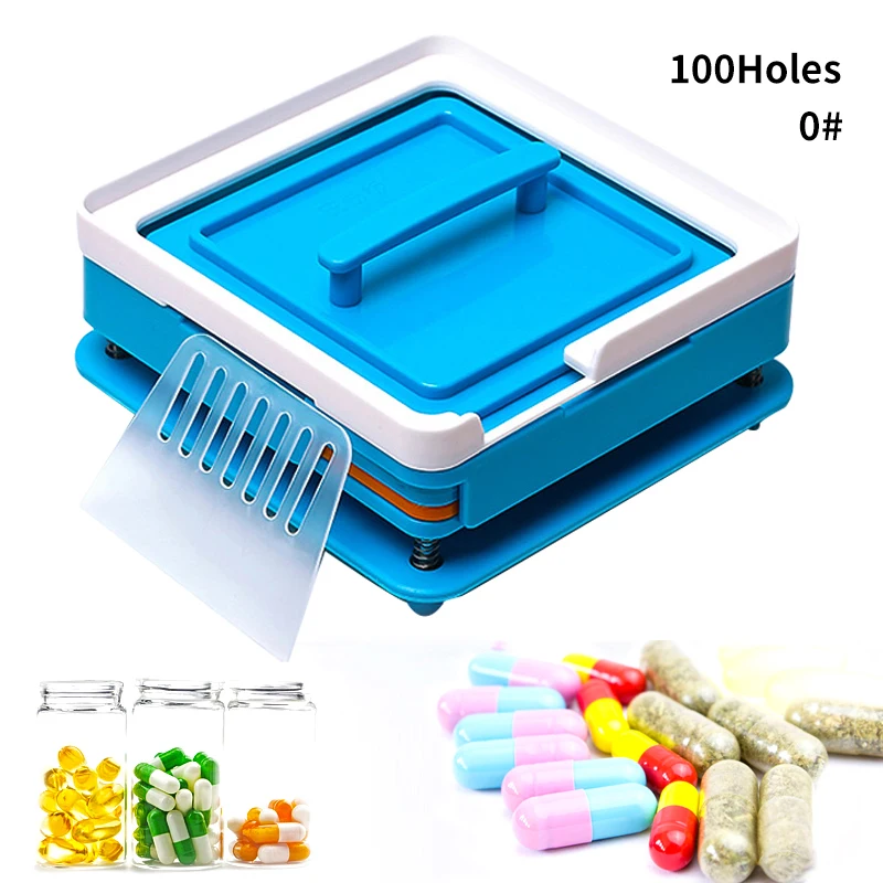 

ABS Blue Capsule Filling Plate 100 Hole Filling Machine Manual Capsule #0 Medicine Capsule Production DIY Herb