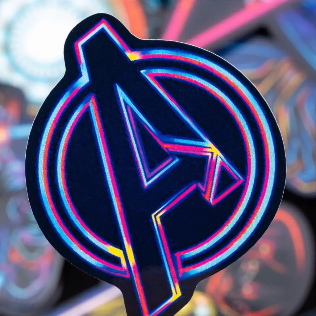 30PCS Marvel The Avengers Neon Stickers Sets Cartoon Anime Sticker For Laptop Fridge Phone Guitar Super Hero Stickers Pack