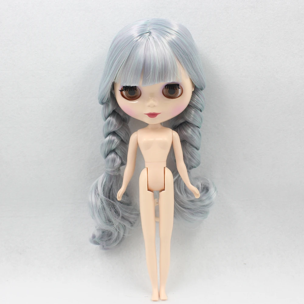 Fortune Days Nude Factory Blyth Кукла № BL10494006 мятный микс фиолетовые волосы с челкой белая кожа Neo 1/6 BJD