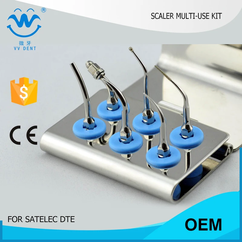 US $189.99 5 Sets SMUKS Scaler Multi Use Tips Kit FIT Satelec Scaler PROPHYLAXIS AND TREATMENT TIPS And SCALER GNATUS DTE FUFRIEDY