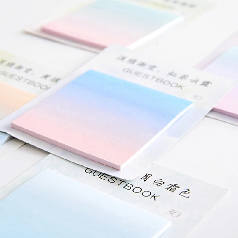 Новый 30 листов градиентный светильник цветная наклейка N Times Sticky Notes Escolar Papelaria