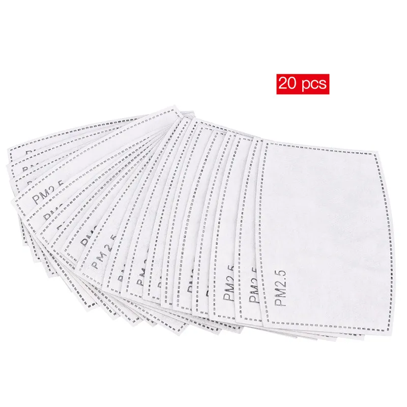 

20Pcs 10Pcs 5 Layer Mask Replacement Filter Activated Carbon Filter for Mount Mask Anti-dust PM2.5 Filter for Adult Mouth-muffle