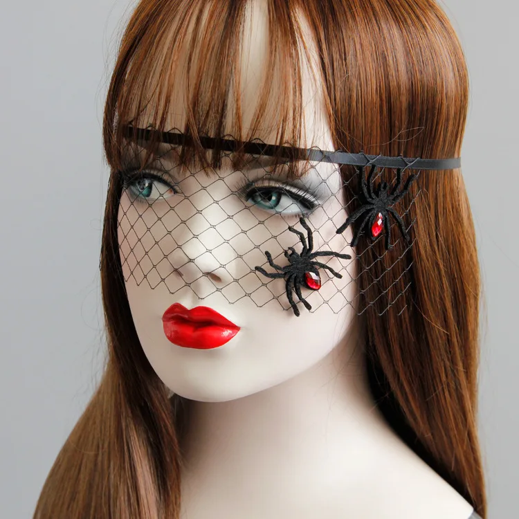Женская Сексуальная кружевная маска паука Вечерние Маски для маскарада костюмы на Хэллоуин Карнавальная маска