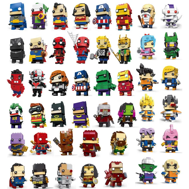 

Marvel Figures Super Hero Avengers 4 Marvel Endgame Brick Heads Iron Man Spider Man Building Blocks Toys