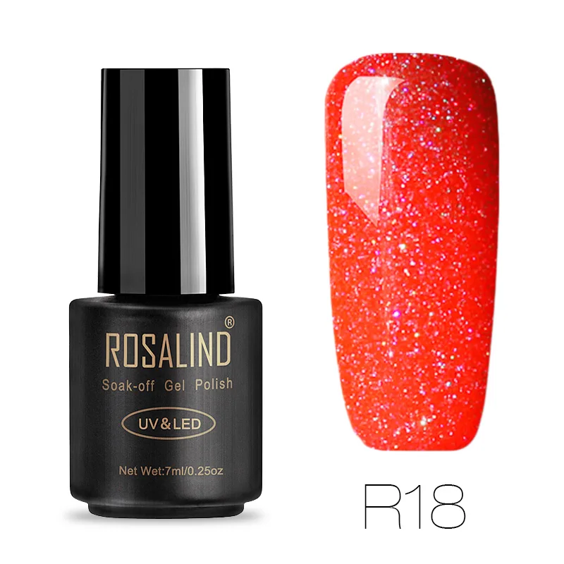 ROSALIND гель лак для ногтей Гибридный 7 мл замачиваемый Полупостоянный УФ-клей для ногтей все для маникюра дизайн ногтей база для ногтей - Цвет: R18