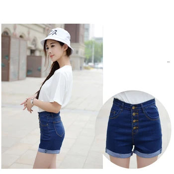 

High waist jeans women short summer 2018 new Korean style jeans version was thin relaxed shorts wide leg pants hot pants 248