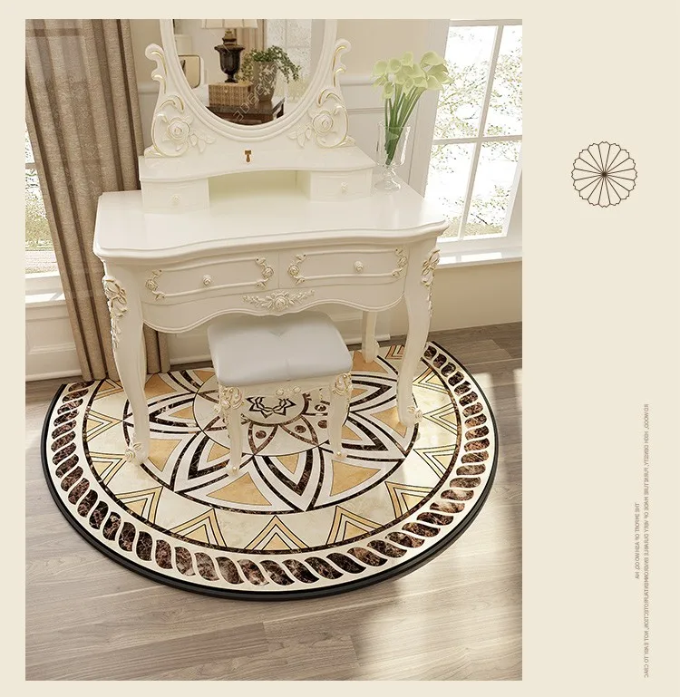 Multi-function short hair semicircle shaped floor mat, door mat,cute bathroom mat, Retro vintage decoration ground mat