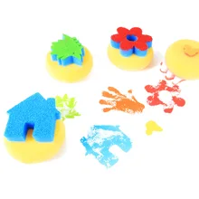 Cheap Circular sponge brush double-sided pattern seal brush children's painting early teaching sponge brush art graffiti tool brush Cheap Circular sponge brush double-sided pattern seal brush children's painting early teaching sponge brush art graffiti tool brush