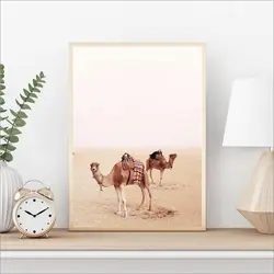 Современный минималистский пустынный верблюд книги по искусству напечатанная Картина на холсте плакат картина дома стены украшения