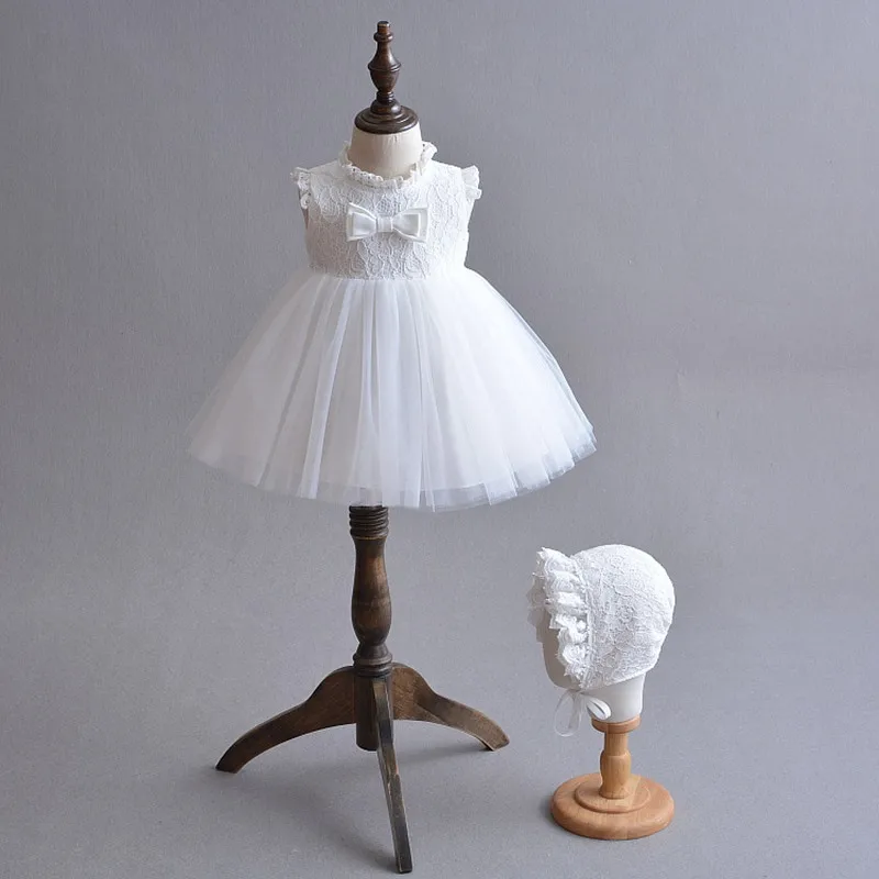 Baby dress+hat 3colors baby girls clothes with bow lolita toddler girls