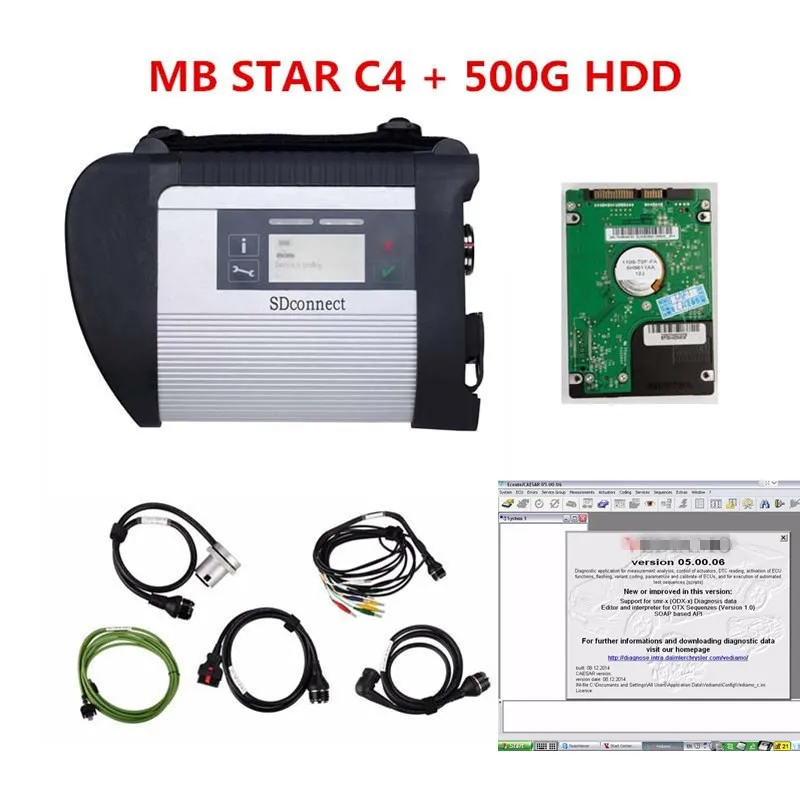 Высококачественный OBD 2 сканер mb star c4 и 201909 Xentry/DAS win7 программное обеспечение HDD для