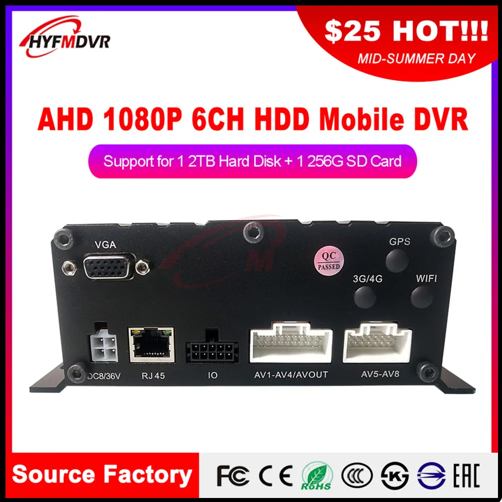 Большое количество sd-карт+ Циклическая запись жесткого диска AHD 1080 P Мегапиксельная Мобильная DVR Транспортная Машина/кран/поезд
