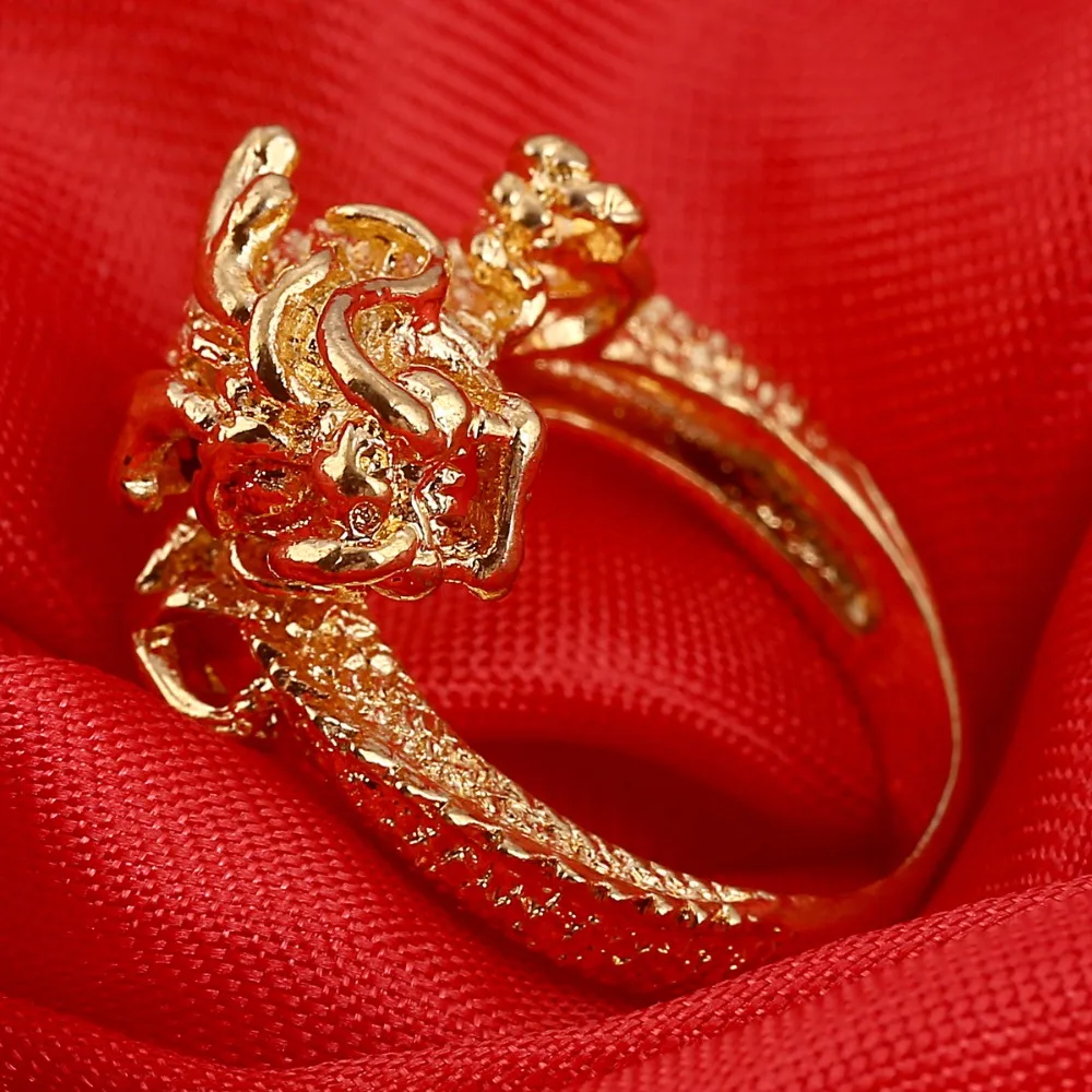 Vintage Gold Dragon Copper Ring Mens Jewelry For Men Wedding Male Ring