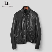 Men Genuine Leather Jacket Real Sheepskin Jackets Casual Short Black Pockets Autumn New Jacket for Man Washed Leather s906