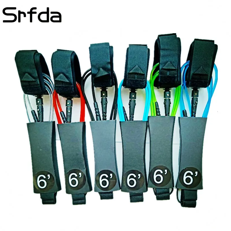 SRFDA surfboard leash 6feet5.5mm Double swviels straight leash with