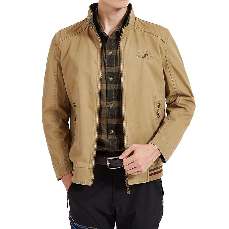 Men Jackets Spring Autumn New Leisure Men's Jacket  Men Coat 5XL Zipper Black male Casual style Stand Collar jacket