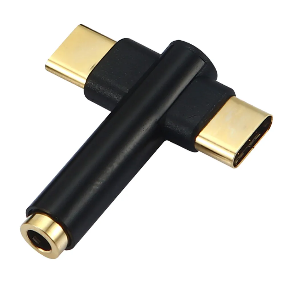2 в 1 адаптер и Разветвитель USB C до 3,5 мм аудио наушники Тип C аудио разветвитель. 4,11 - Цвет: Черный