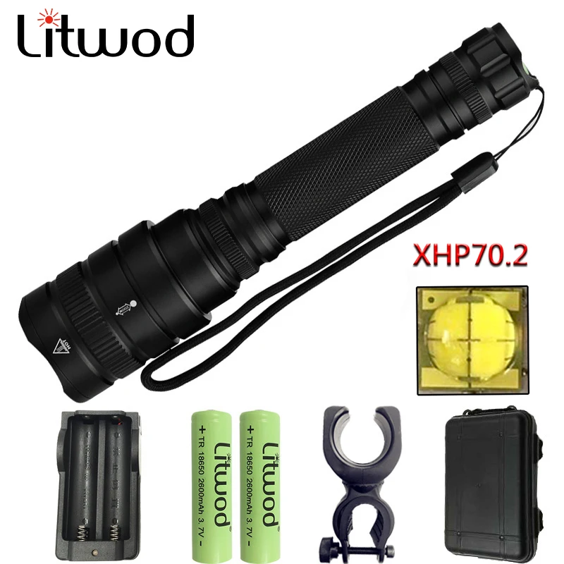 Litwod Z35 1515 Новое поступление яркий CREE XHP70.2 Мощный светодиодный тактический фонарь