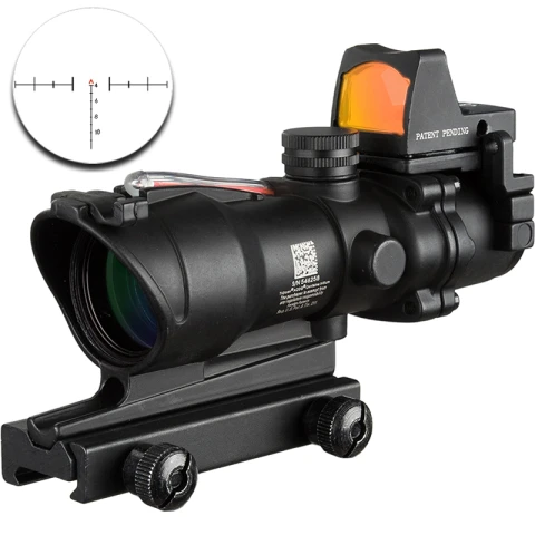 Trijicon ACOG 4X32 оптический прицел CAHEVRON сетка волокно зеленый красный с подсветкой Оптический прицел с RMR мини Красный точка зрения - Цвет: BZRBP-CHEVRON