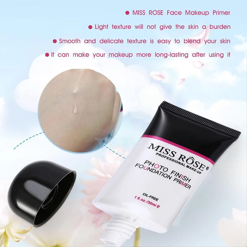 

MISS ROSE Base Primer Moisturizing Oil-Control Makeup Transparent Hydrating Brighten Correcting Pore Smooth Concealer TSLM1