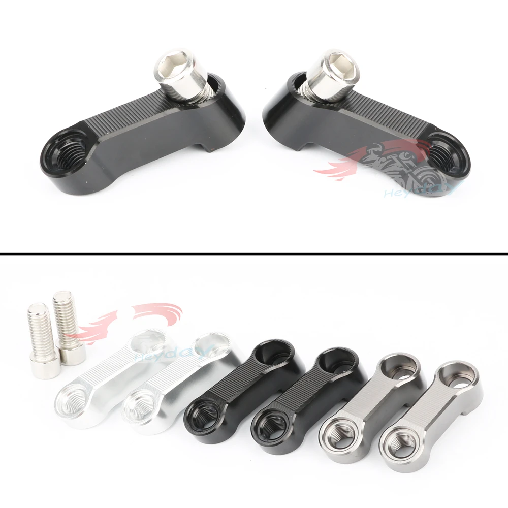 

10mm M10 Schwarz Motorrad Lenker Montieren Spiegel Riser Extender Adapter For Aprilia DORSODURO750/1200 SMV ETV 1000 Caponord