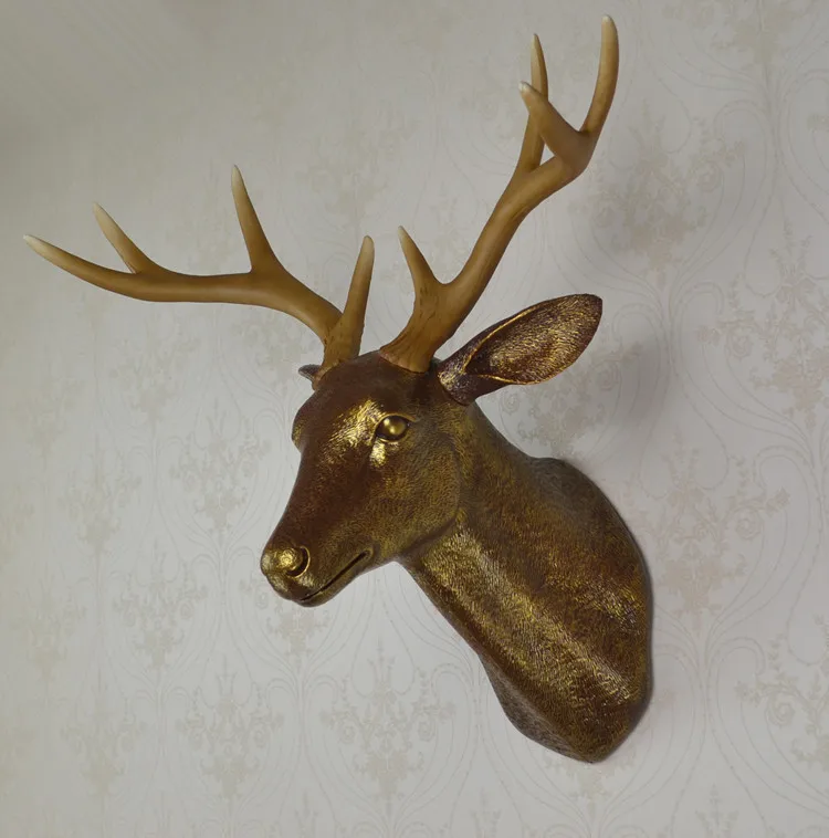 EALISEN wall mounted gold dark buck bust whitetail deer head trophy