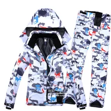 Новые мужские лыжные костюмы, куртка+ брюки, мужские водонепроницаемые, дышащие, теплые, с хлопковой подкладкой, для сноуборда, водонепроницаемые и ветрозащитные