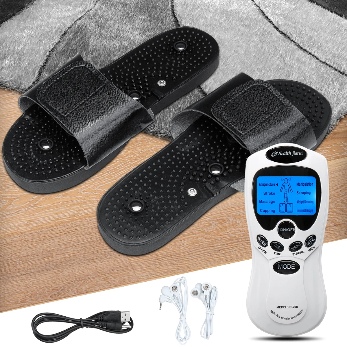 Massage Slippers Shoes Electronic Foot Tens Unit Pulse Acupuncture Therapy Care EU/US Plug Lessen Pain Blood Circulation Relax Massage Slippers Shoes Electronic Foot Tens Unit Pulse Acupuncture Therapy Care EU/US Plug Lessen Pain Blood Circulation Relax