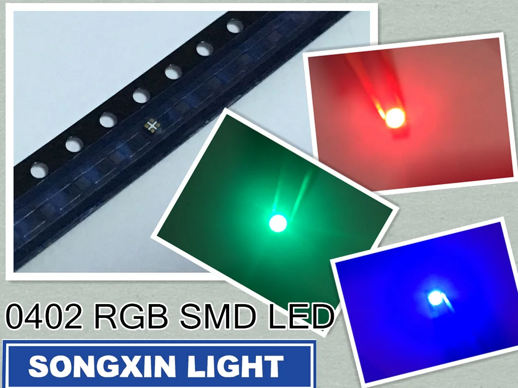 100 шт./лот SMD 0402 RGB Полноцветный 0404 красный/зеленый/синий общий анод светодиодный XIASONGXIN светильник 1,0*1,0 мм светодиодный Диод