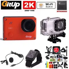 Gitup Git2 Ultra HD 2K Action Camera Video Cam Sport Go Waterproof Pro Camera+Wrist Remote Control+Microphone+38pcs Accessories