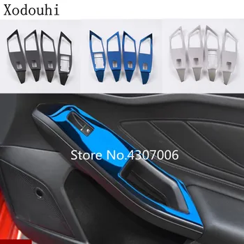 

car styling stick door inner Window glass panel armrest lift switch button trim frame cover 4pcs For Ford Focus 2018 2019 2020