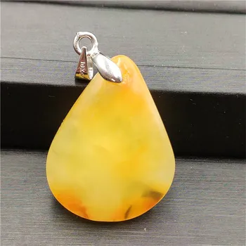 

Necklace Pendant Natural Yellow Amber Water Drop Fashion Gemstone For Party New Gift 30x2x28mm Crystal Healing Women Pendants
