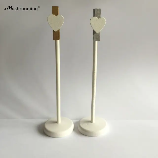 10x Rustic Gold and Silver Wedding Wooden Table Number Holders Guest Card Holders Table Number