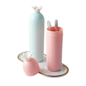 

New Portable pineapple Round Toothbrush Storage Box Pouch Student Travel Toothbrush Toothpaste Storage Box Bathroom Accessories