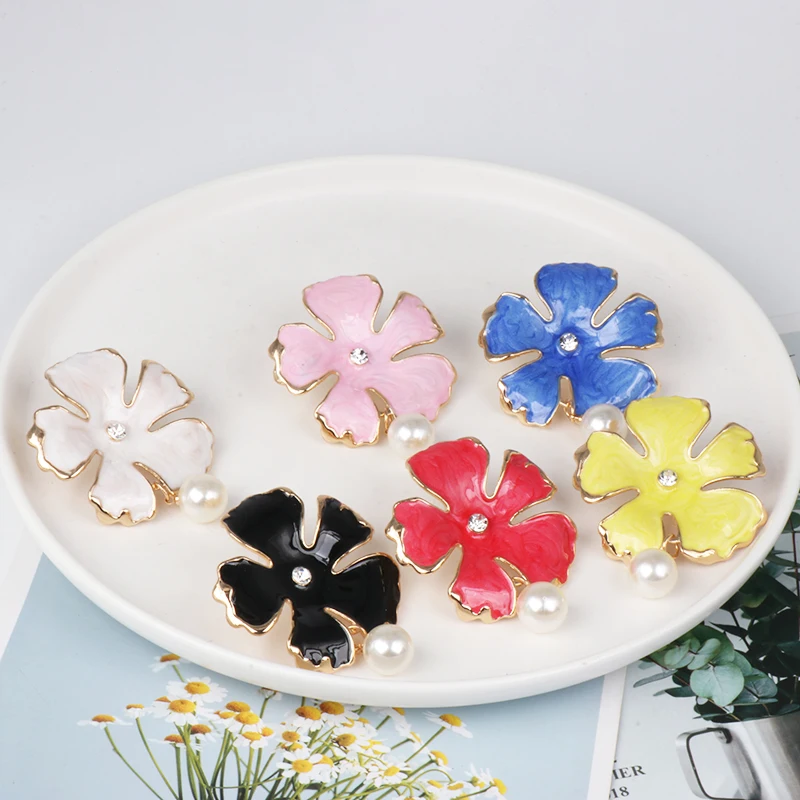 

FASHIONSNOOPS New Fashion Boho Flower Drop Dangle Earrings Maxi Statement Simulated Pearl Earrings for Women Jewelry Pendientes