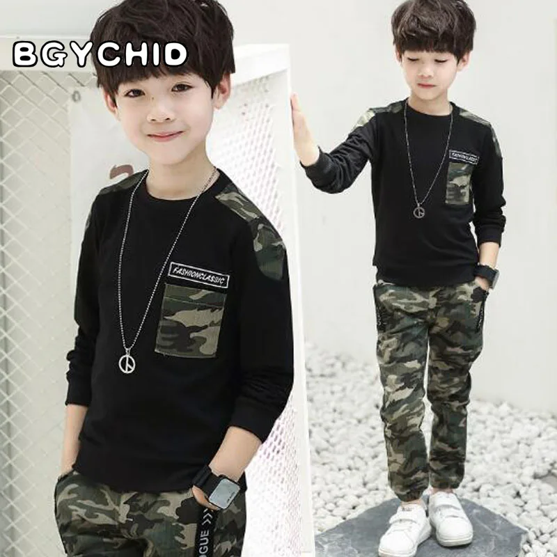 Boys Clothing Sets Spring Long Sleeve Camouflage Autumn Boys Clothes
