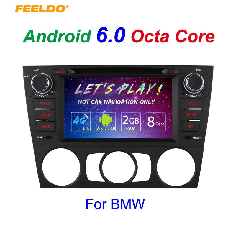 

FEELDO 7" Android 6.0 (64bit) DDR3 2G/32G/4G LTE Octa Core Car DVD GPS Radio Head Unit For BMW E90 3 Series Saloon (2005-2012)